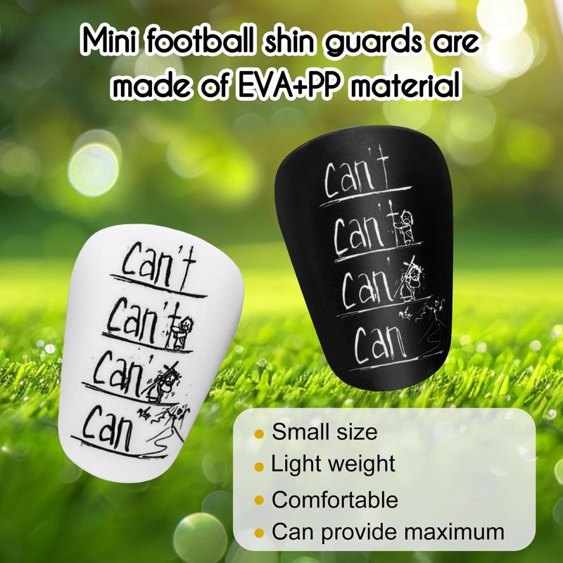 2 Pair Soccer Miniature Shin Guards, 3.15x1.97in Protective Shin Guards Reliable Extra Small Shin Guards Comfortable Football Shin Pads for Teenagers  Adults (Letter Style)