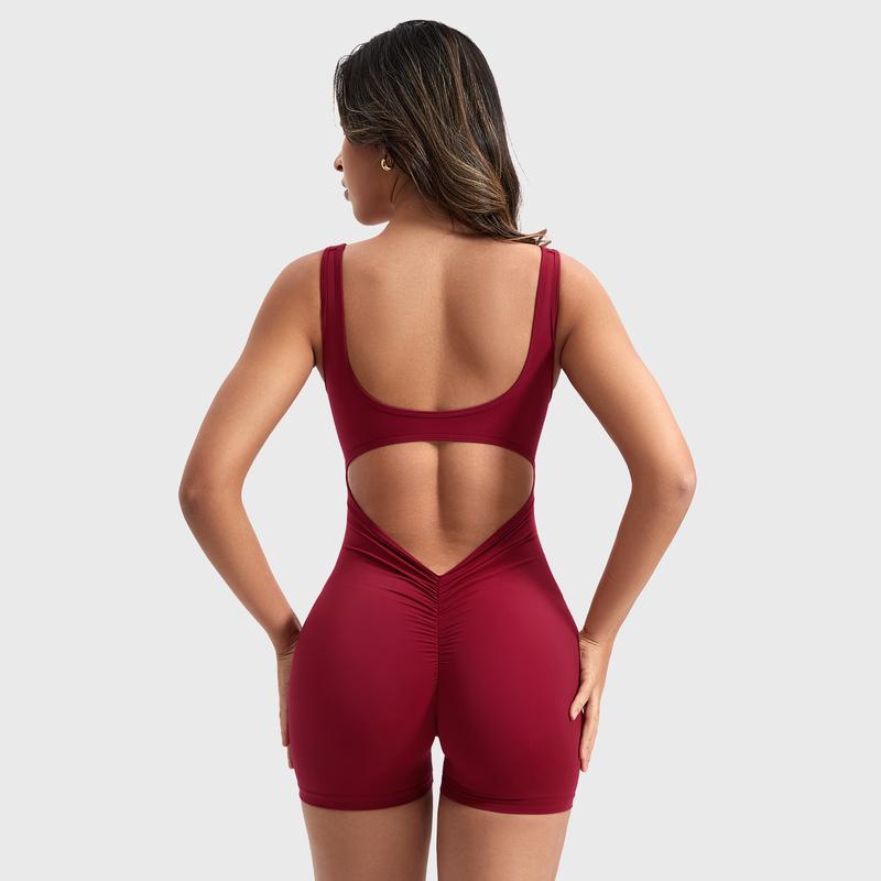 YEOREO One Piece  Jumpsuits for Women Backless Tummy Control Sleeveless Jumpsuits Lizvette V Back Scrunch Yoga Romper