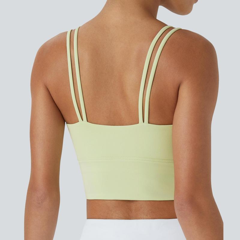 Halara Double Straps Backless Cropped Yoga Tank Top