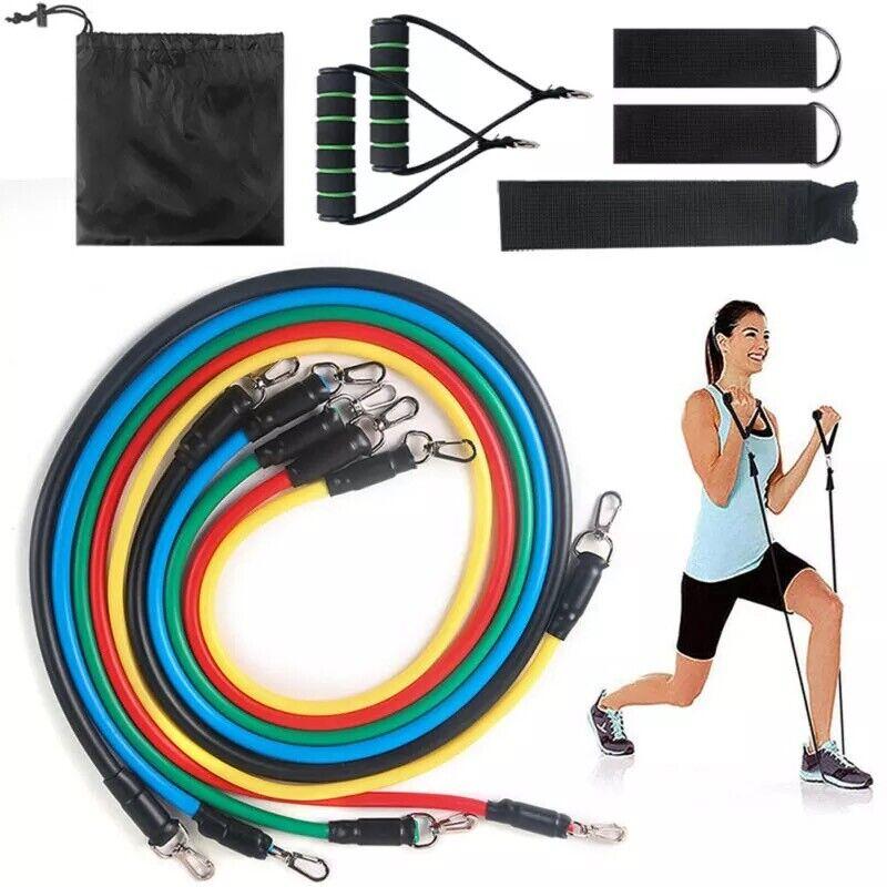 11 PCS Resistance Band Set for Yoga Pilates and Abs Exercise