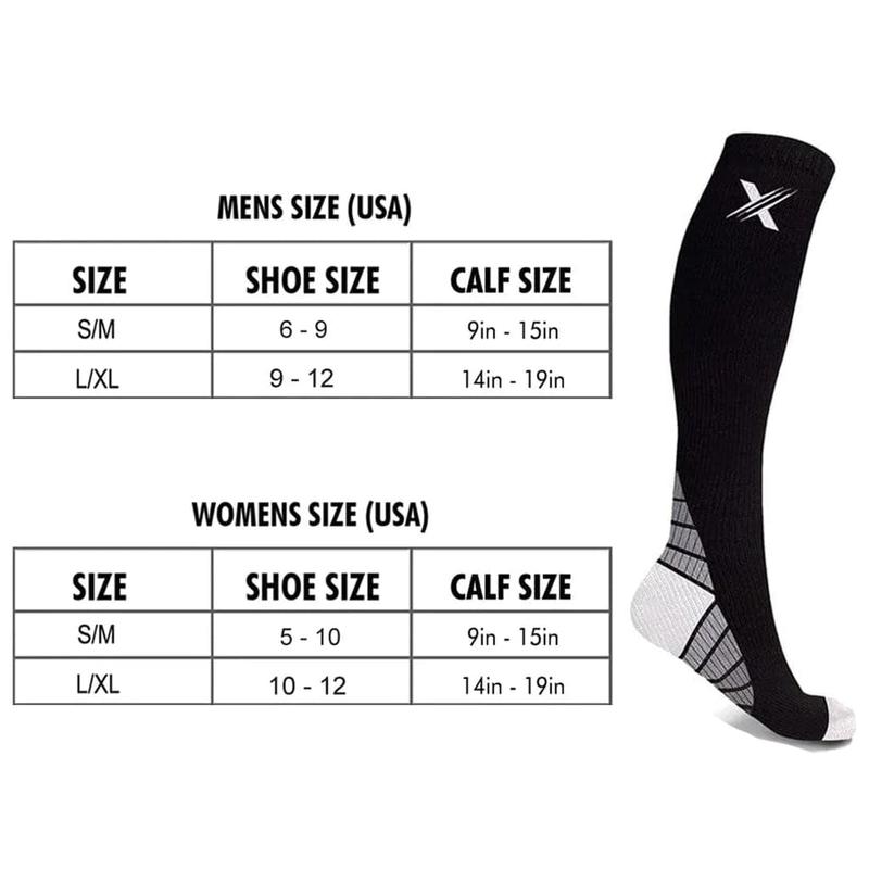 Extreme Fit Sports Lightweight Knee High Socks (6-Pairs) - 15-20mmHg, Breathable & Odor-Free