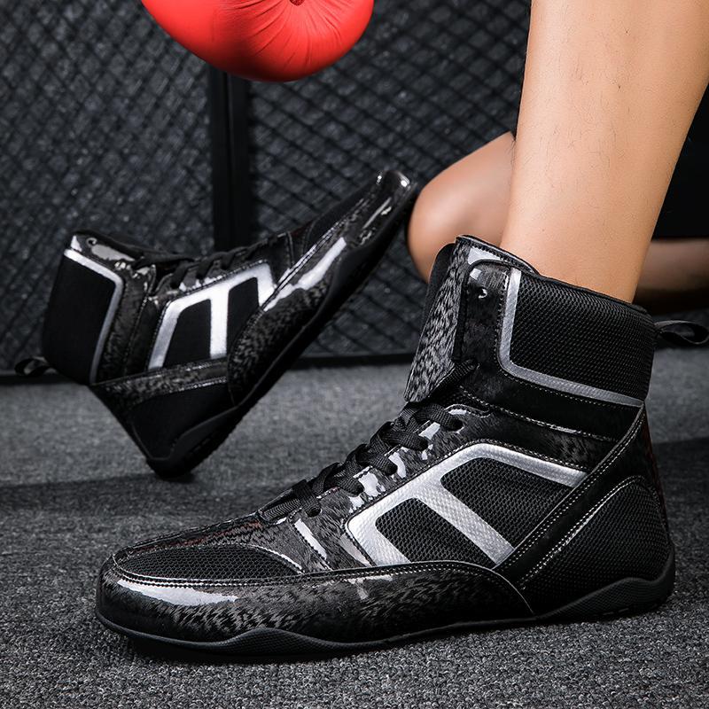 Professional Boxing Shoes, 1 Pair Unisex High Top Boxing Shoes, Breathable Comfortable Fighting Training Shoes, Footwear for Men & Women