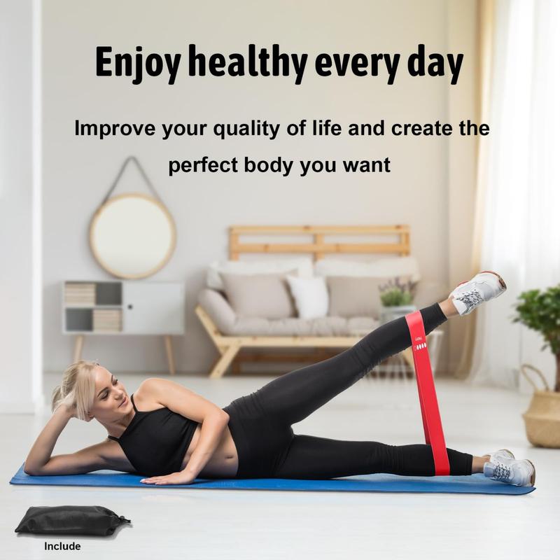 Resistance Bands for Working Out, Exercise Bands Resistance Bands Set with 5 Resistance Levels, Multi-Colored Workout Bands for Indoor and Outdoor Fitness, Leg Strength Training, Rehab, Yoga