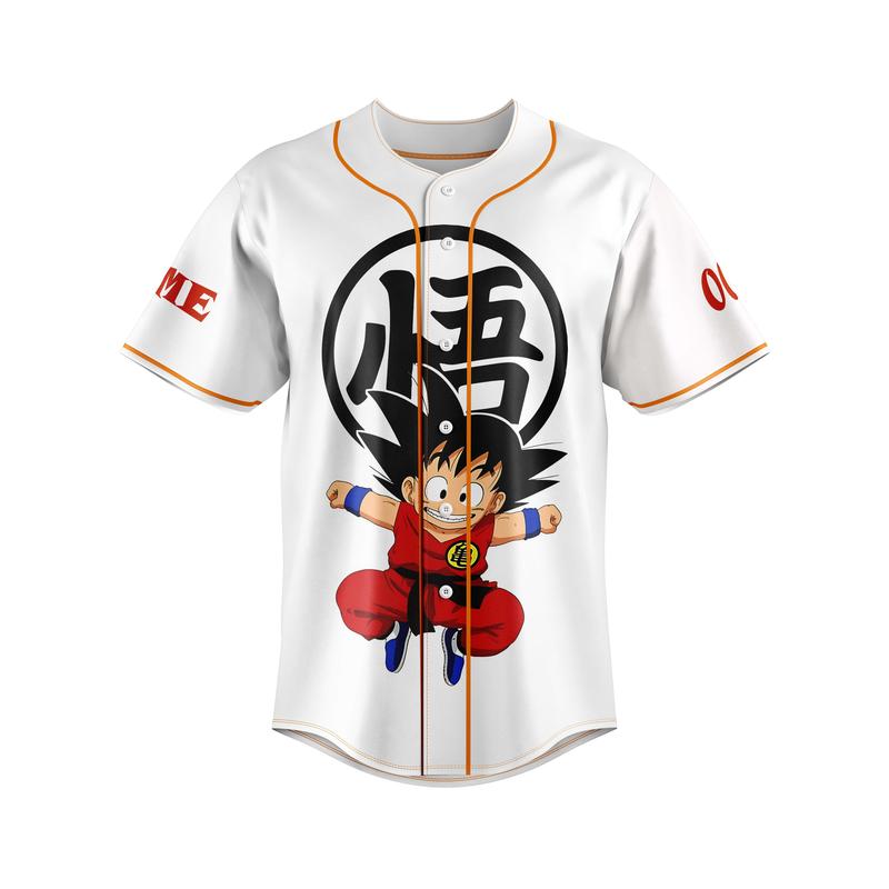 Goku Kid Dragon Ball Kame Baseball Jersey Sport Jersey Shirt Summer Gift For Him and For Her Gift For Baseball Fan Lover