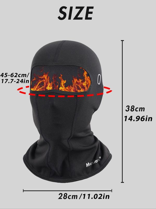 Windproof Thermal Balaclava with Glasses Hole, Stretch Fleece Face Mask, Warm Neck Warmer for Motorcycle Riding and Outdoor Sports