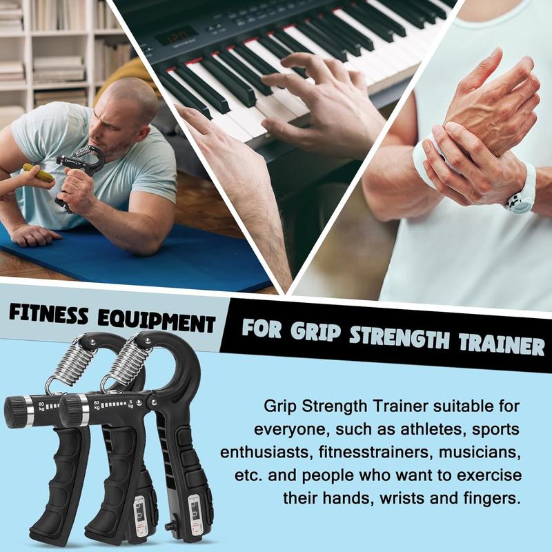 Hand Grip Strengthener with Counter, Adjustable Resistance - Forearm Trainer, Grip Strengthener, and Hand Strengthening Device for Athletes