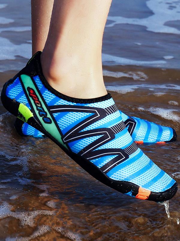 2024 New Style Striped Pattern Water Shoes, Summer Travel Essentials Designer Shoes, Mesh Breathable Quick Drying Anti-slip Outdoor Vacation Beach Water Shoes for Women and Girls for Back To School