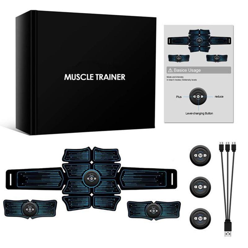 Muscle Trainer Intelligent Abs Stimulator Abdominal with 6 Modes 10 Levels, Abs Muscle Training Gear Muscle Toner for Men Women Portable Fitness Workout Home Equipment