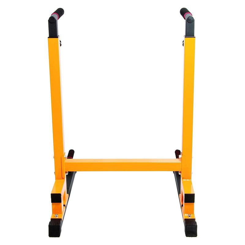 BalanceFrom Multi-Function Home Gym Exercise Dip Stand, 500lb Capacity, Yellow