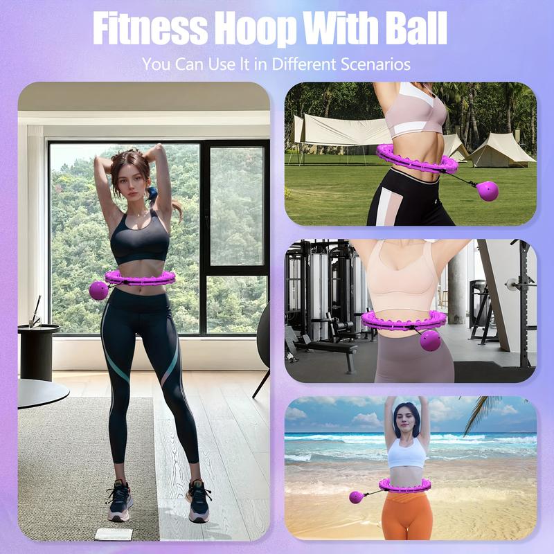 Adult Weight Loss Weighted Hula Hoop, Size 47 Inches, 24 One Removable Link, Suitable for Women and Beginners Sports Circle