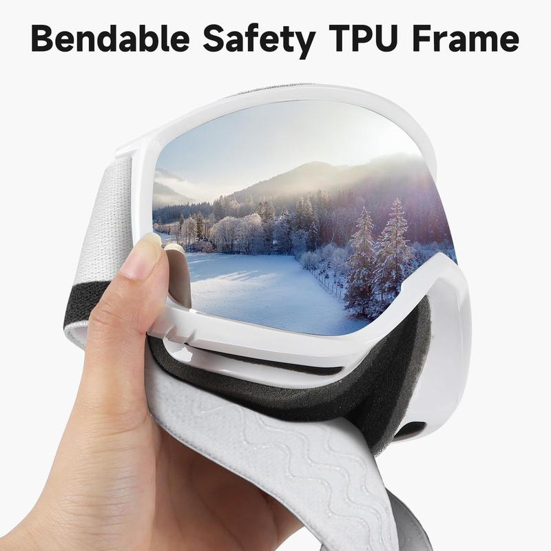 Findway Ski Goggles OTG - Over Glasses Snow Snowboard Goggles for Men Women Adult- Anti-Fog 100% UV Protection Wide View