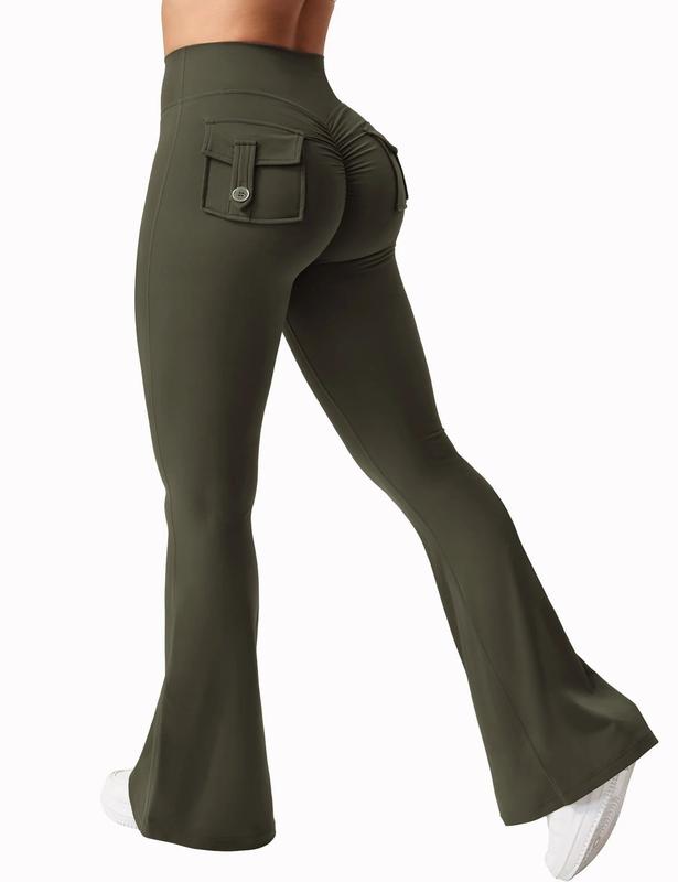 2024 New High-Stretch Women's Wide-Leg Yoga Leggings with Pockets. Perfect for Fitness and Everyday Comfort, These Compression Pants Offer a Barely-There Feel. butt