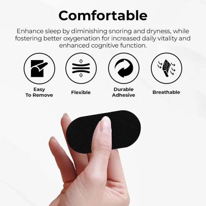 Mouth Tape (60 Pack), for Sleep One Month Supply, Sleep Tape, Black Soft, Gentle, Adhesion, Sports Accessories, Comfort Sleep Patch, Birthday Gift