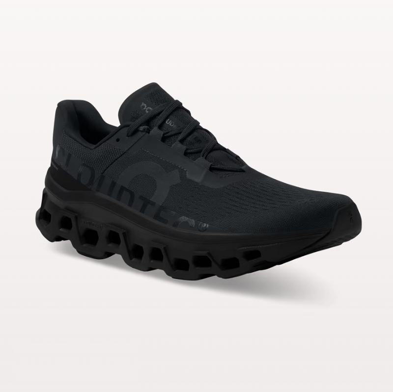 On Men's Cloudmonster Running Shoe, All Black