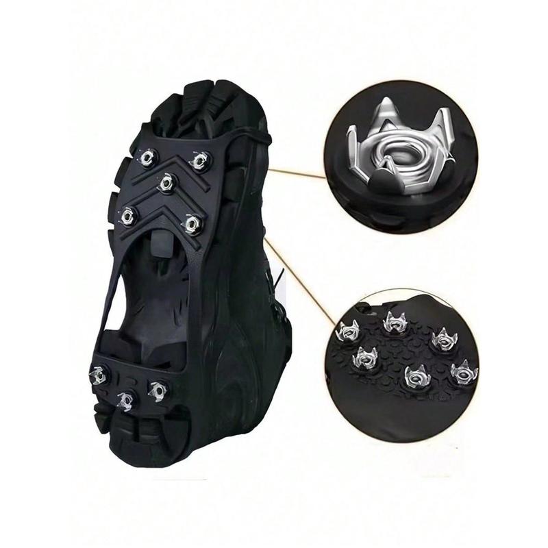 [Black Friday] 1pair Outdoor Anti-Skid Shoe Covers Ice Claws With 8 Stainless Steel Teeth Winter Anti-Slip Snow Grips Walking Crampons