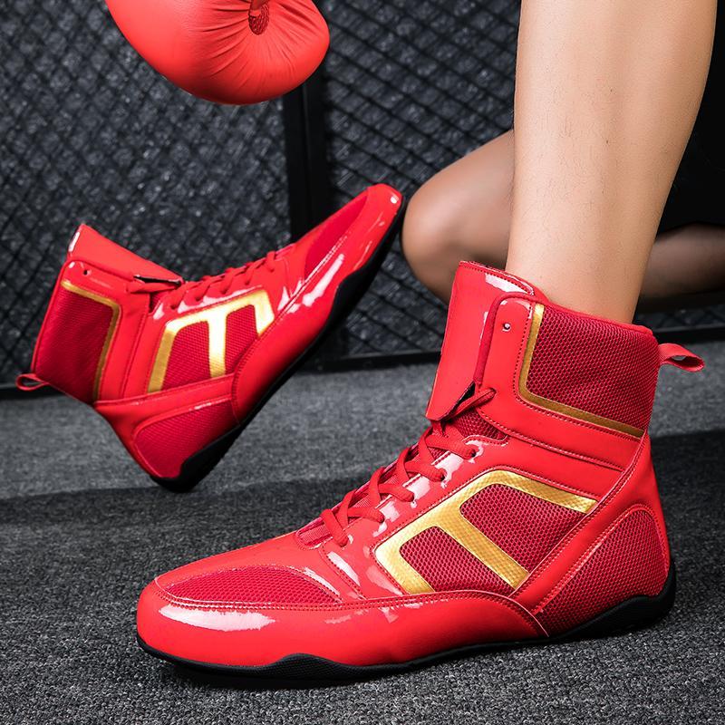 Professional Boxing Shoes, 1 Pair Unisex High Top Boxing Shoes, Breathable Comfortable Fighting Training Shoes, Footwear for Men & Women