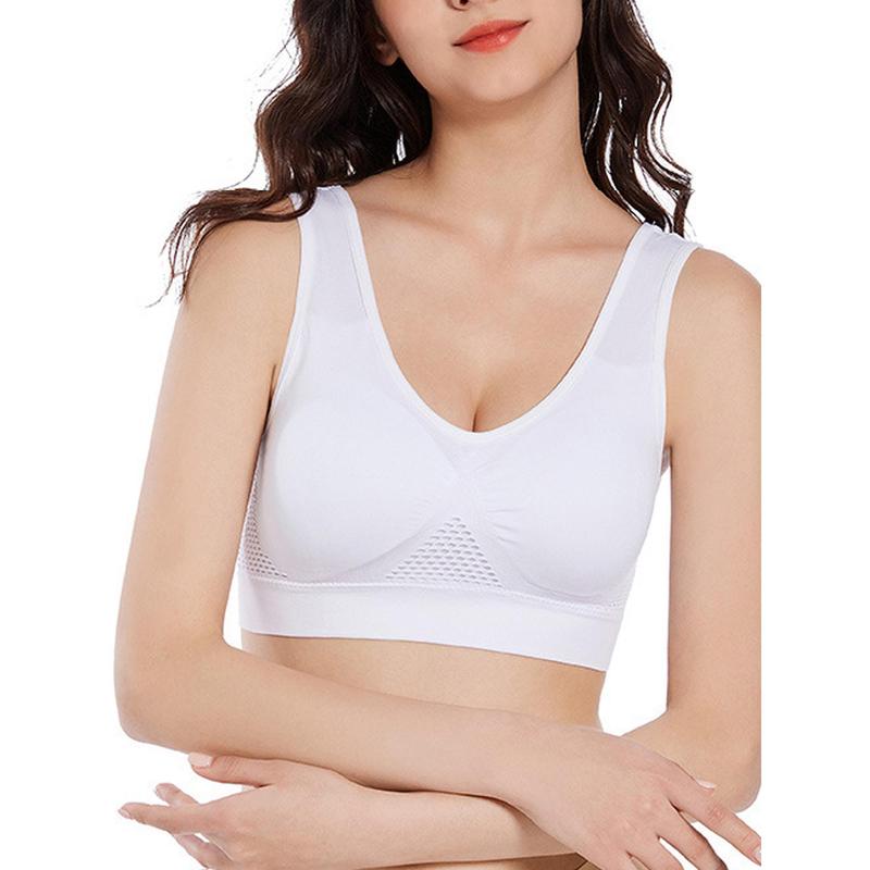 New Fashion Sports Bras for Women Solid Color Hollow-Out Sleeveless Workout Yoga Bra Fitness Sport Seamless Bralette Underwear Running Bras