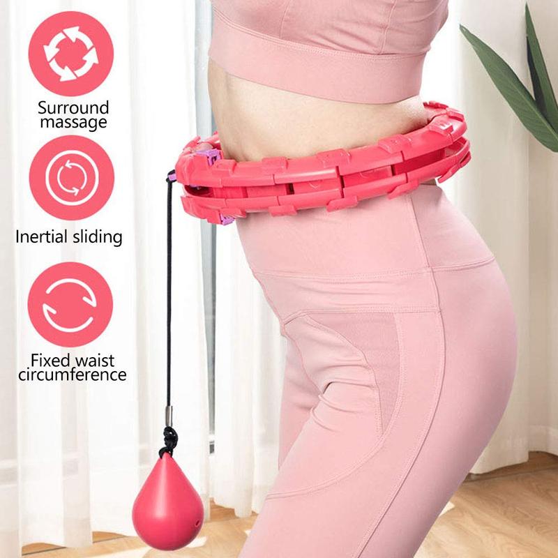 18-24 sections weighted fitness exercise hoop in large size, collapsible fitness hoop, exercise.