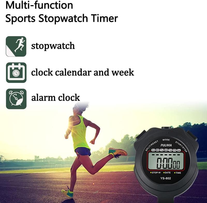 Sports Stopwatch Timer Single Lap Split Digital Stopwatch for Coaches Swimming Running Sport Training Stopwatch, Yellow