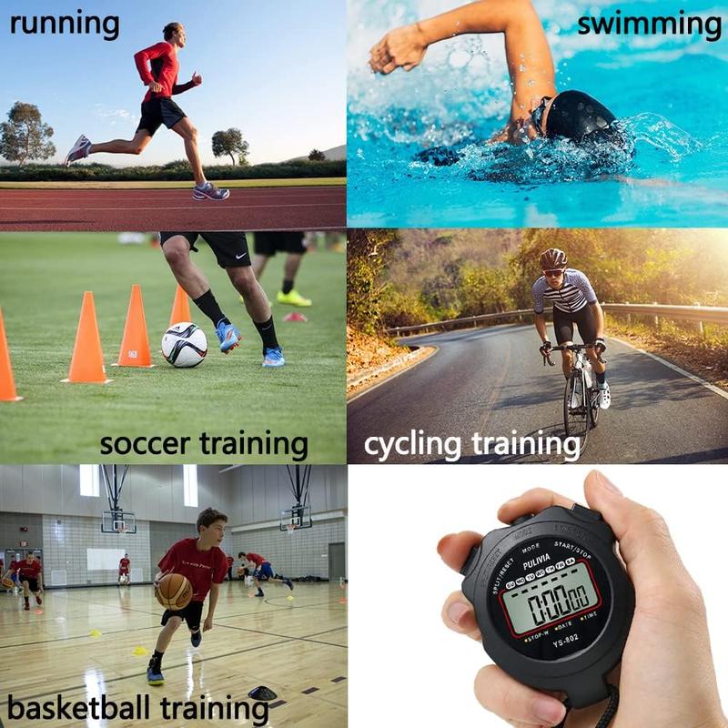 Sports Stopwatch Timer Single Lap Split Digital Stopwatch for Coaches Swimming Running Sport Training Stopwatch, Yellow