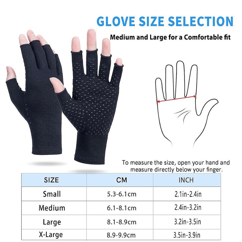 Arthritis Compression Gloves, 1 Pair Anti-slip Glue Dot Fingerless Gloves for Work, Cycling Gloves, Sports & Outdoor Accessories for Women & Men, Christmas Gift