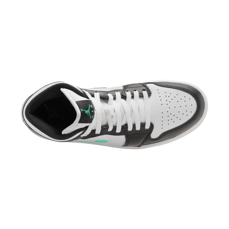 Men's Jordan 1 Mid White Green Glow-Black (DQ8426 103)