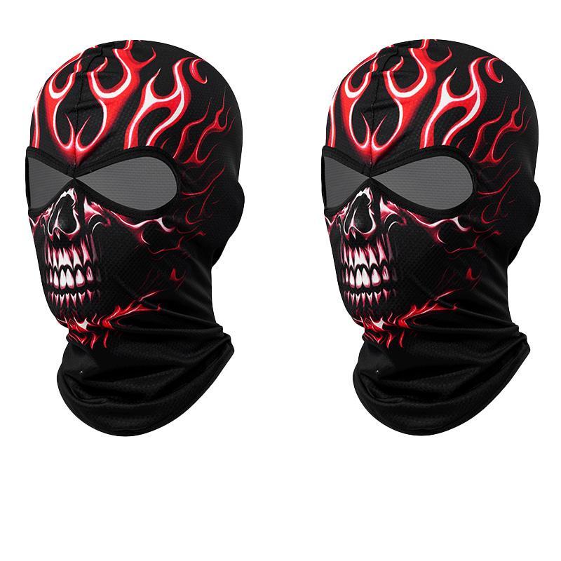 Skull Pattern Sun Care Face Mask, 2 Counts Breathable Full Face Balaclava for Hunting Fishing, Outdoor Sports Accessories for Cycling, Skiing, Snowboard