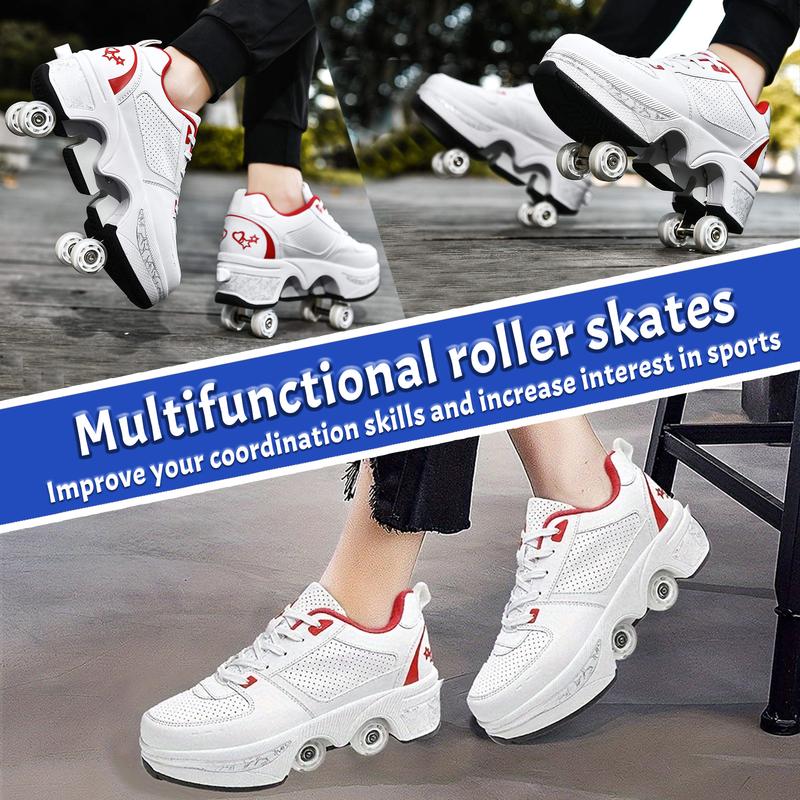 Yousulun 2-in-1 Roller Skate Shoes for Men And Women, Roller Shoes with Retractable Wheels, Multifunctional Roller Skates for Skating & Walking