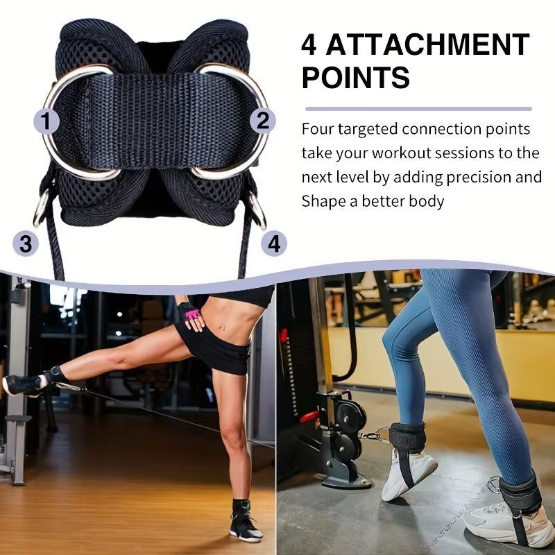 Padded Ankle Strap, 1 Count Ankle Strap for Cable Machines, Double D-ring Fitness Ankle Cuffs for Gym Workouts, Weight Training Equipment