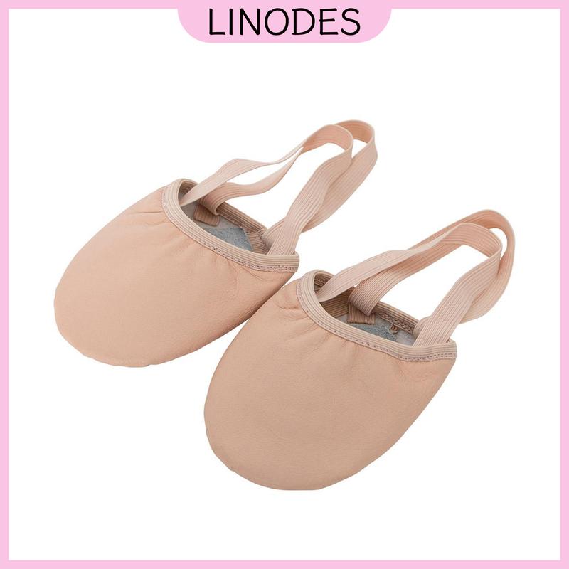 Linodes Leather Pirouette Half Sole Ballet Dance Shoe Turning Shoes for Women