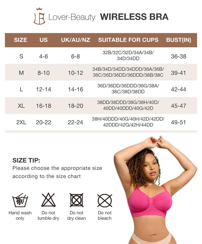 Lover-Beauty  WIRELESS Bra Women's Wireless Sculpt Bra Stretch Comfort Bralettes No Underwire Unlined Cami Bra Seamless Tshirt Bras Sports Bra