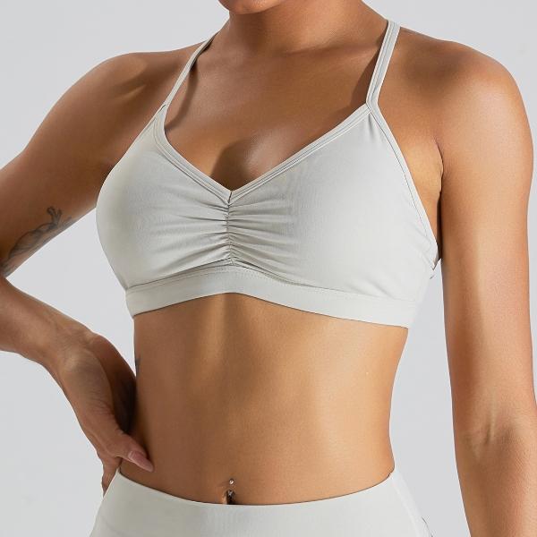 Yeyea Women's Sports Bra,Crisscross Back Seamless Padded Sports Bra with Removable Pads Supportive Bra