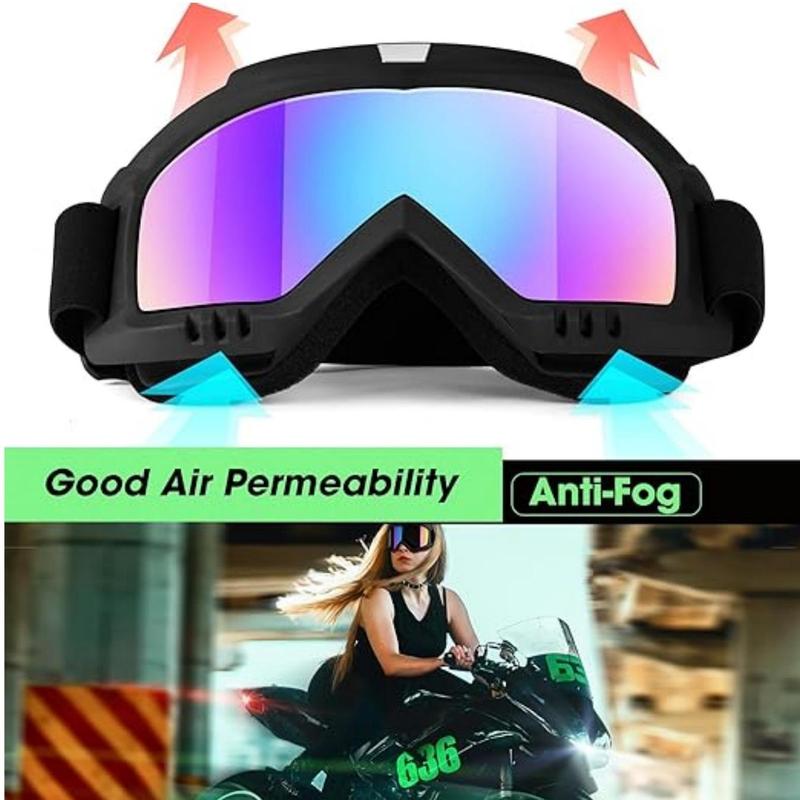 Off-road Vehicle Goggles, 1 Count Motorcycle Goggles, Anti-fog ATV Goggles, Windproof Glasses for Cycling, Skiing, Racing