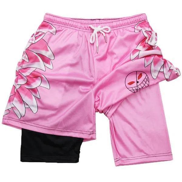 Regular Fit Sporty Pocket Quick Drying BreathableÂ Track Shorts,Men's Colorblock & Cartoon Print Drawstring Waist 2 IN 1Â Sports Shorts, Men's Sports Shorts for Summer06