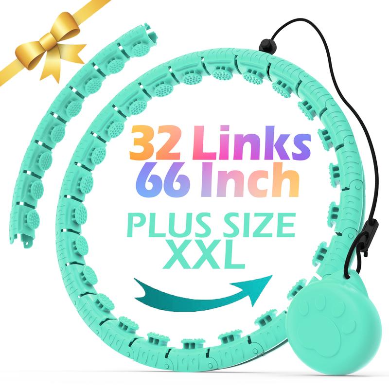 Weighted Hula Circle with 32 Links(66 Inch), Sweet Weight Ball, for Adults Weight Loss, Infinity Fitness Hoop Plus Size for Women Smart Exercise Equipment hoolahoop j phula