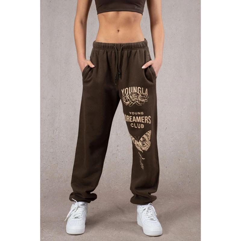 Youngla American Sports Pants Gym Bodybuilding Running Training Pants Cotton Terry Printed Ankle-Tied Trousers