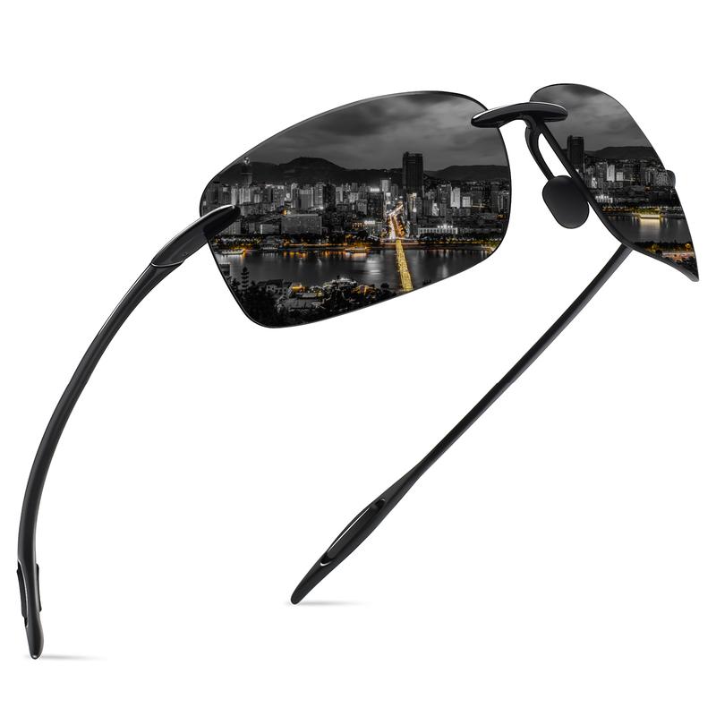 MAXJULI Sports Sunglasses for Men Women Tr90 Rimless Frame for Running Fishing Golf Surf Driving MJ8009