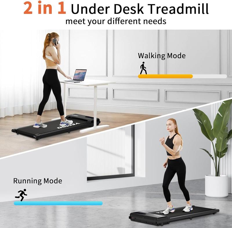 YEMSD Walking Pad Treadmill - 2.25HP Under Desk Fitness Solution for Home Office with LED Display and Remote Controller