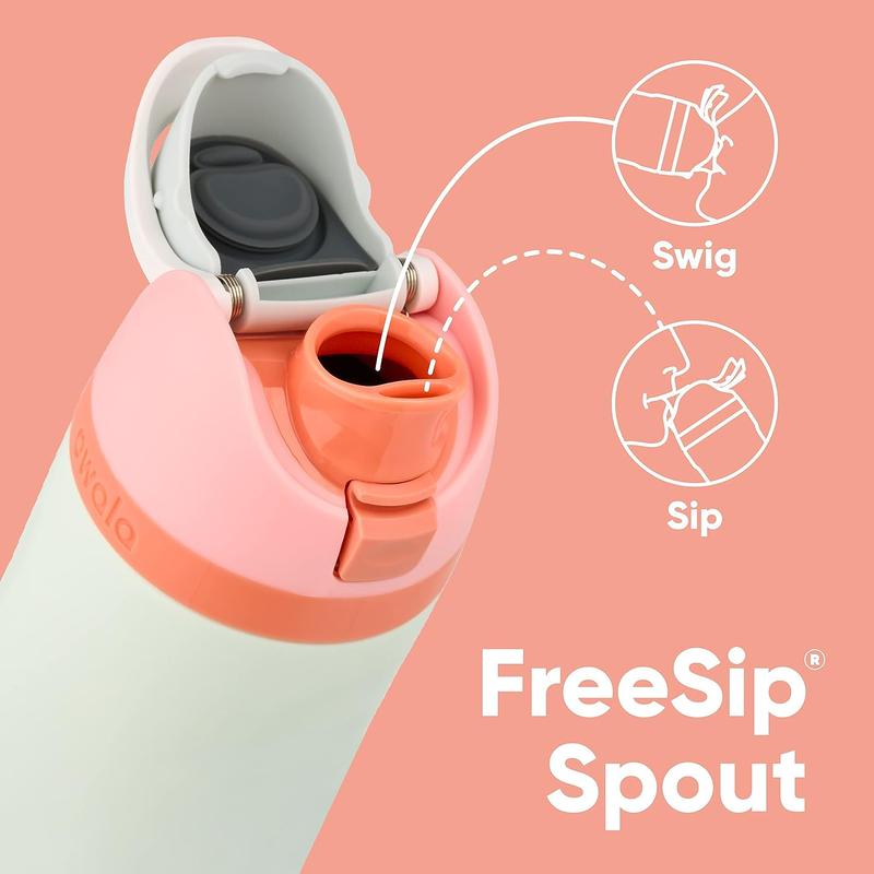 Owala FreeSip Insulated Water Bottle, 32 oz, Stainless Steel, Push-Button Lid, Perfect for Outdoor Activities and Hydration on the Go