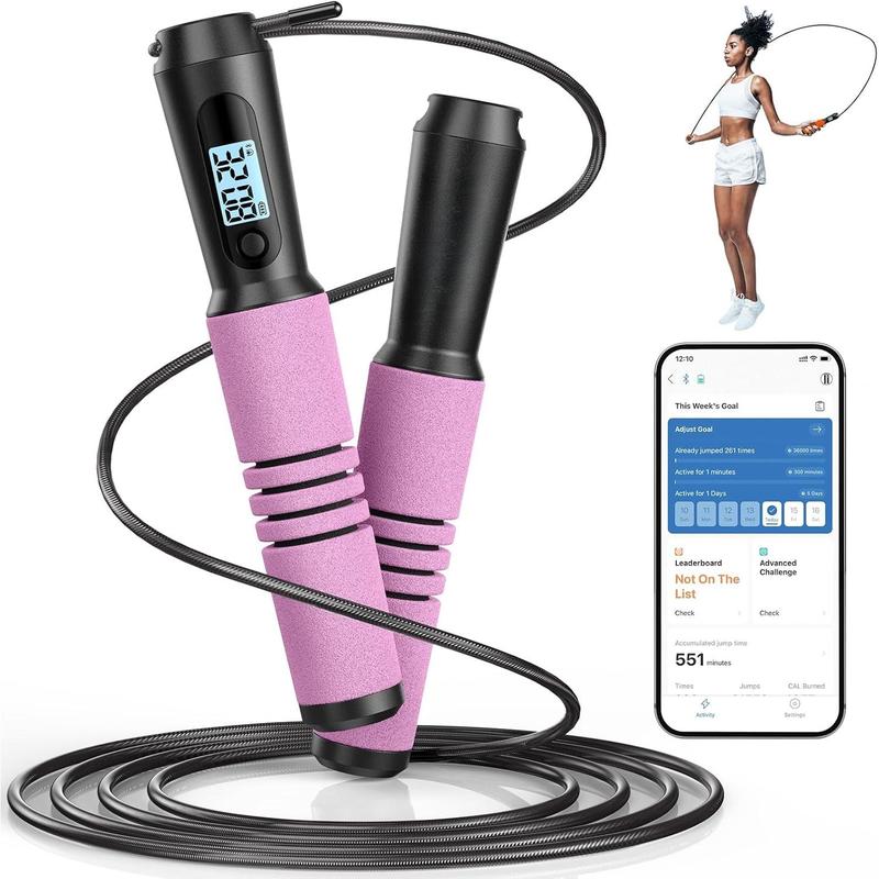 Jump Rope, Fitness Skipping Rope with APP Data Analysis, Workout Jump Ropes for Home Gym, Crossfit, Jumping Rope Counter for Exercise for Men, Women