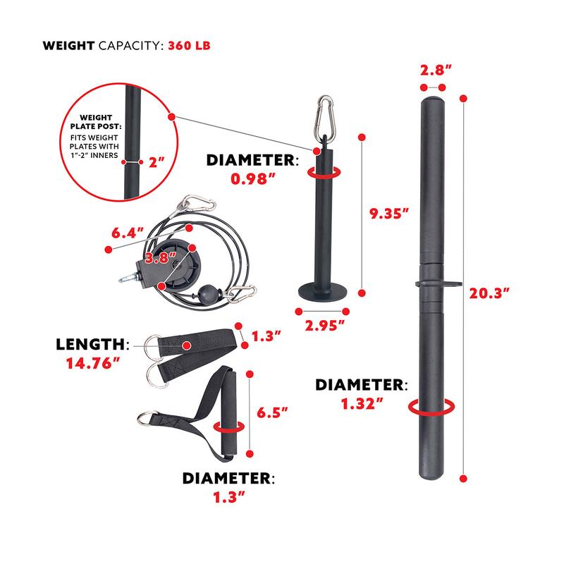 Lat Pulldown Attachment for Power Racks and Power Cages, Non-Slip Pull Bar, Pulldown Attachments, Cable Attachment for Home Gym