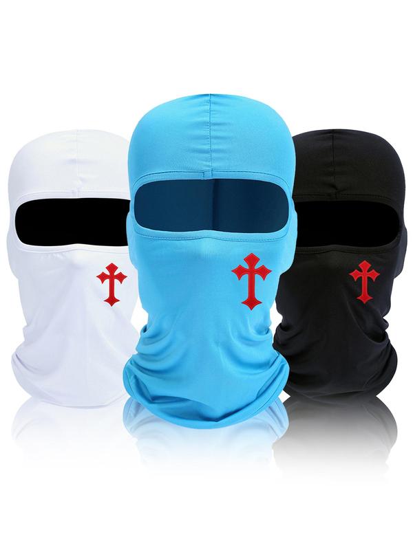 Cross Pattern Full Face Mask, New Trend All-match Windproof Sun Protection Balaclava, Outdoor Cycling Face Mask, Face Covering for Men & Women