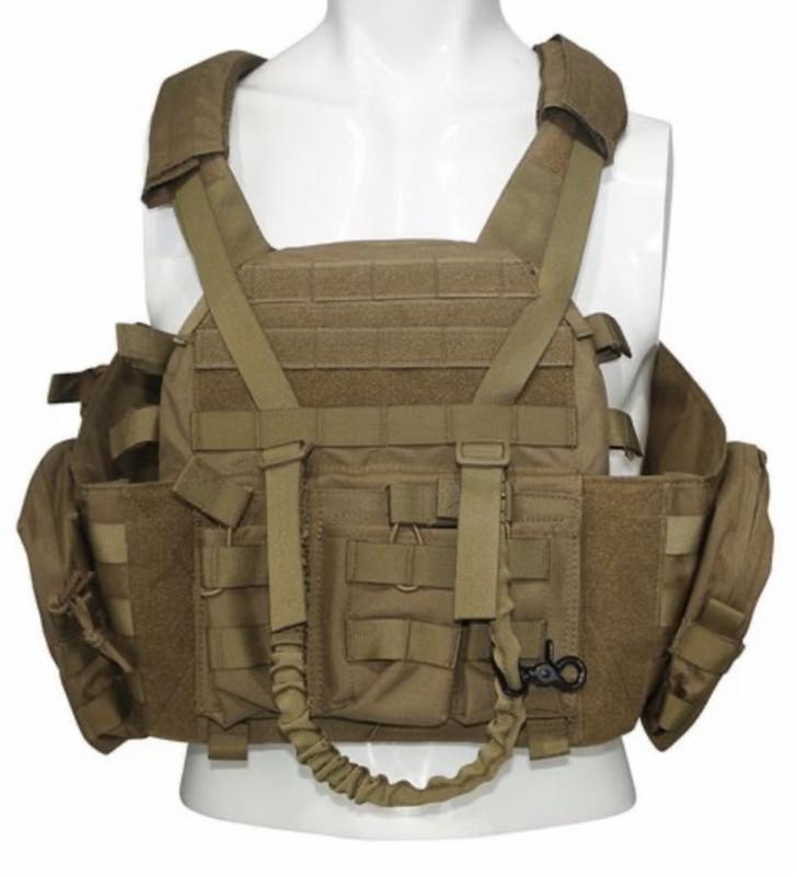 Plate carrier with all accessories. Available in 4 colors.  Black, Gray, Coyote tan & Od Green.