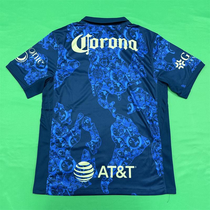 Nike 2425 LIGA MX Club America Away Blue Short Sleeve Soccer Jerseys New Season Quick Dry Sports