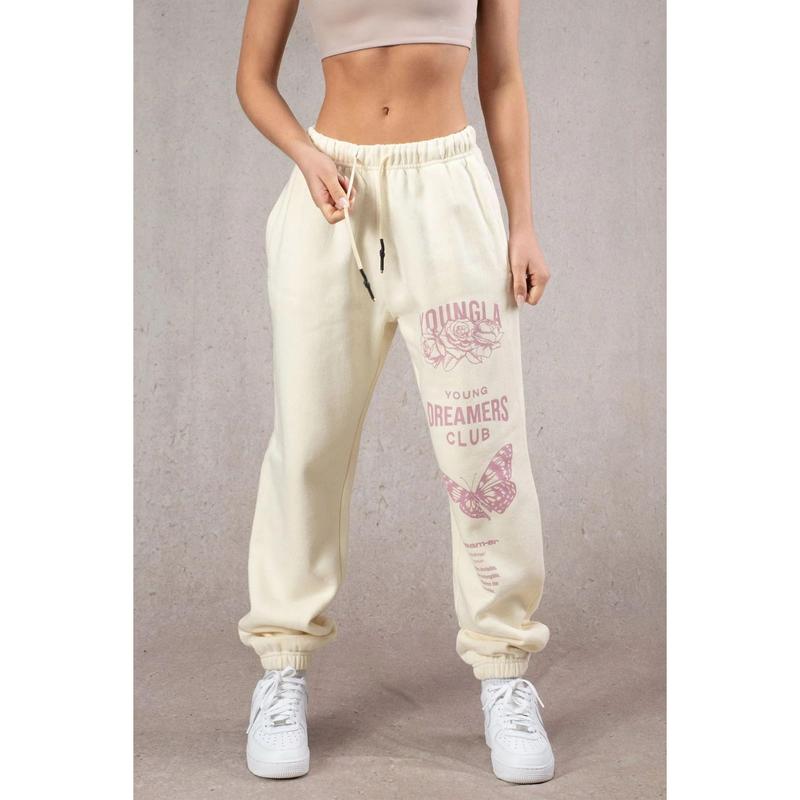 Youngla American Sports Pants Gym Bodybuilding Running Training Pants Cotton Terry Printed Ankle-Tied Trousers