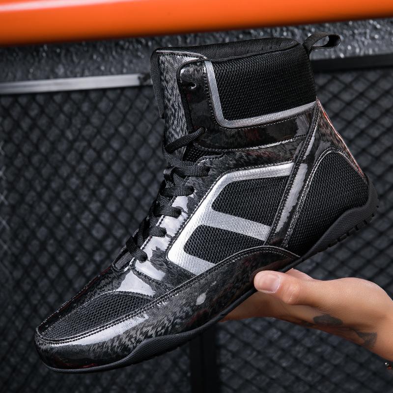 Professional Boxing Shoes, 1 Pair Unisex High Top Boxing Shoes, Breathable Comfortable Fighting Training Shoes, Footwear for Men & Women