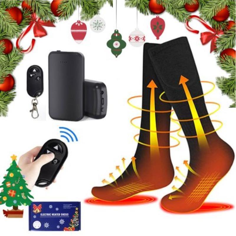 Heating Socks, 1 Set Rechargeable Heating Socks with Remote Control, Outdoor Cycling Skiing Electric Warm Socks, Sports & Outdoor Accessories, Christmas Gift