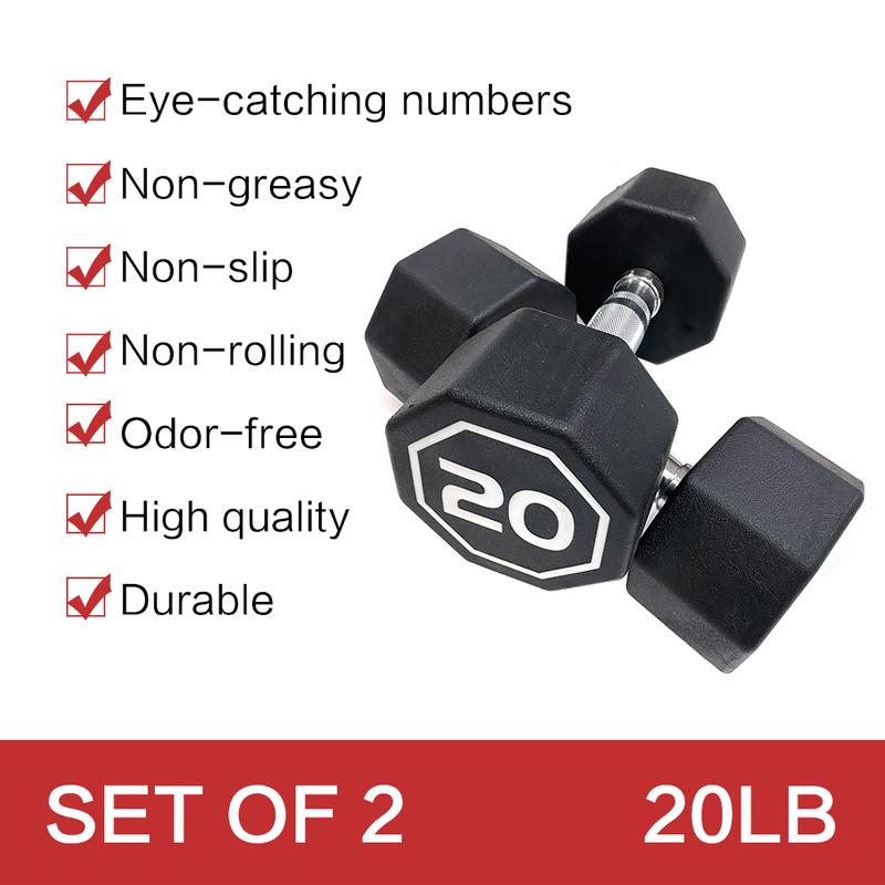 5-40LBS IR3920 Premium Octagonal Dumbbell, Large Numbers, Hard Chrome Plated Handle Dumbbells to Assist with Push-Ups